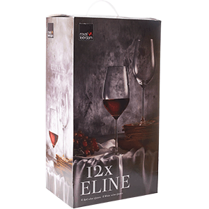 Фужеры для вина 6 шт.550мл + 6 шт.400мл «Eline»; стекло; прозрачное