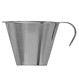 Мерный кувшин; сталь нержавеющая; 0.25л; диаметр=10, высота=8, длина=14 см.; металлический