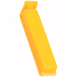 Клипса универсальная для пакетов; полипропилен; L=8см; желтый 
