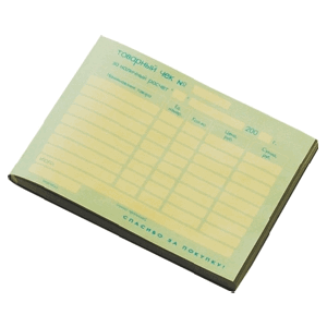 Бланк «Чек товарный»; бумага самокопирующаяся; высота=7, длина=140, ширина=100 мм; разноцветные