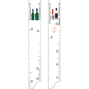 Линейка «Ди Кайпер объем: 0.5, 0.7, 1 литр»; пластик; длина=28, ширина=2 см.; белый