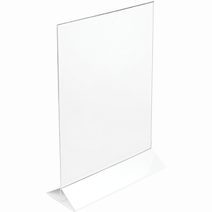 Подставка настольная для меню A3 белое основание; пластик; высота=43, длина=30, ширина=9 см.; прозрачный, белый