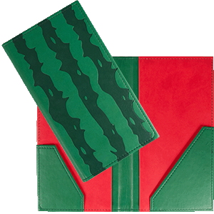 Папка для счетов «Арбуз»; кожезаменитель; зеленый,красный