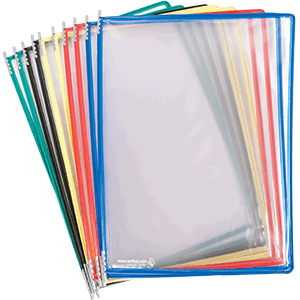 Набор из 10 кармашков для меню для артикул19044; пластик; высота=5, длина=34, ширина=24 см.; разноцветные