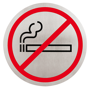 Табличка «Не курить»; сталь нержавеющая; диаметр=16 см.; металлический