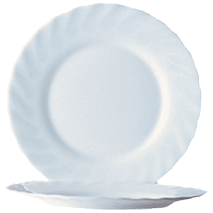 Тарелка пирожковая «Трианон»; стекло; диаметр=15, высота=1.5 см.; белый