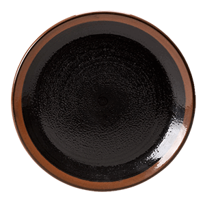 Тарелка мелкая «Кото»; материал: фарфор; диаметр=15 см.; цвет: черный, коричневый