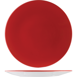 Тарелка «Фиренза Ред Контур»; фарфор; D=155, H=23мм; красный, белый