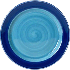 Тарелка  мелкая «Фридом-Слимлайн»; фарфор; D=16см; белый,голубой