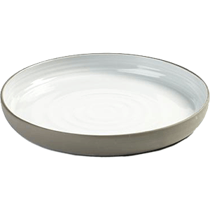 Тарелка «Даск»; фарфор; D=20.5,H=2.5см; белый,серый
