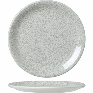 Тарелка пирожковая «Инк Грэй»; фарфор; D=15.2см; белый,серый
