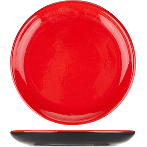 Тарелка без полей «Кармин»;  керамика;  D=15см;  красный,черный