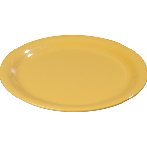 Тарелка; пластик; диаметр=23, высота=2.3 см.; желтый
