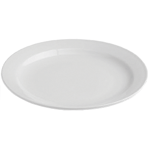 Тарелка мелкая «Бейсик»; материал: фарфор; диаметр=20 см.; белый