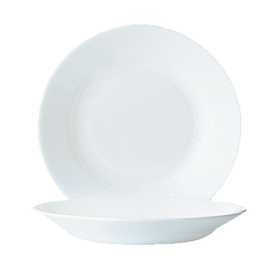 Тарелка глубокая «Ресторан»; стекло; 300 мл; диаметр=22.5, высота=3.5 см.; белый