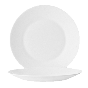 Тарелка «Ресторан»; стекло; диаметр=23.5, высота=2.5 см.; белый