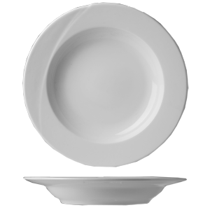 Тарелка глубокая «Атлантис»; материал: фарфор; 290 мл; диаметр=24, высота=4 см.; белый