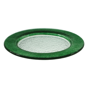 Тарелка мелкая «Бэнд»; стекло; диаметр=26, высота=2 см.; прозрачный,зеленый