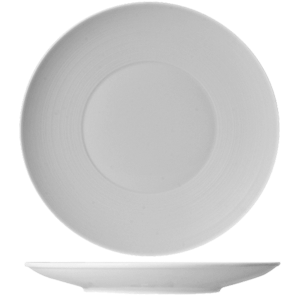 Тарелка мелкая широкий край «Граффити»; материал: фарфор; диаметр=28 см.; белый
