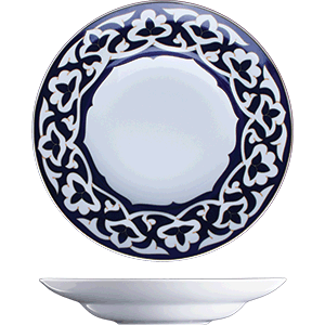 Тарелка глубокая «Восток»; материал: фарфор; диаметр=29 см.; синий