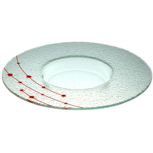Тарелка глубокая «Пирл»; стекло; высота=6 см.; прозрачный, красный