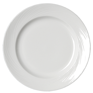 Тарелка мелкая «Спайро»; материал: фарфор; диаметр=30 см.; белый