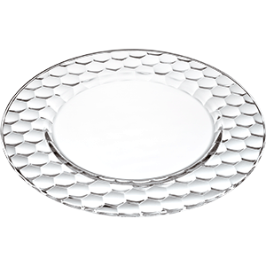 Тарелка «Хани»; стекло; диаметр=32 см.; белый