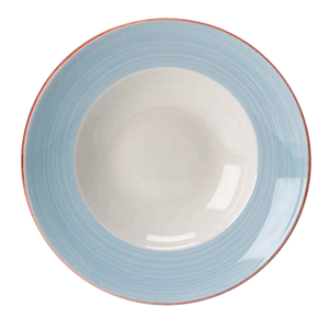 Тарелка для пасты «Рио Блю»; материал: фарфор; диаметр=30 см.; белый, синий