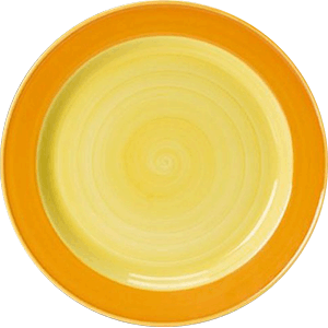 Тарелка мелкая «Фридом-Слимлайн»; фарфор; D=23см; белый, желтый 