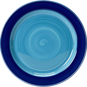Тарелка  мелкая «Фридом-Слимлайн»; фарфор; D=23см; белый,голубой
