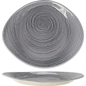 Тарелка «Скейп грей»; фарфор; D=25см; серый