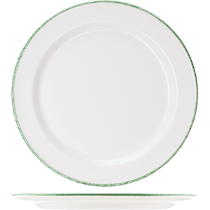 Тарелка мелкая «Грин дэппл»; фарфор; D=27см; белый,зеленый 