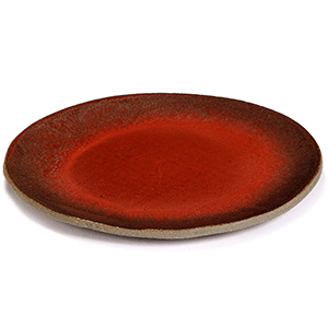 Тарелка бетон; D=28см; красный,серый