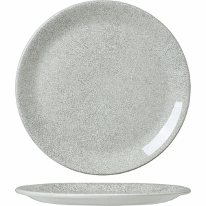 Тарелка мелкая «Инк Грэй»; фарфор; D=20.2см; белый,серый