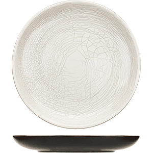 Тарелка плоская без полей «День и ночь»;  керамика;  D=25см;  белый,черный