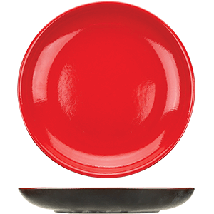 Тарелка плоская без полей «Кармин»;  керамика;  D=25см;  красный,черный