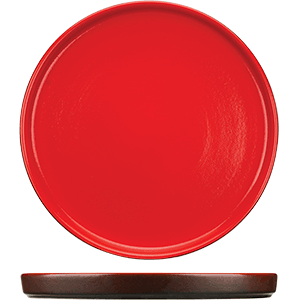 Тарелка с бортом «Кармин»;  керамика;  D=26,H=3см;  красный,черный