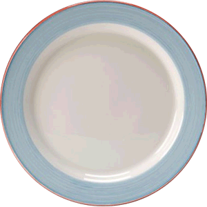 Тарелка мелкая «Рио Блю»; фарфор; D=26.5см; белый, синий