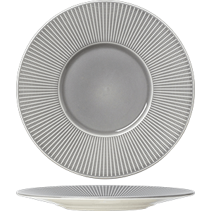Тарелка мелкая с широким бортом; фарфор; D=28.5см; серый