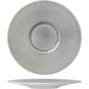 Тарелка мелкая с широким бортом; фарфор; D=28.5см; серый