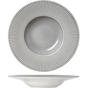 Тарелка для пасты; фарфор; D=28.5см; серый