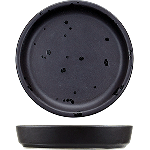 Тарелка с бортом «Оникс»;  керамика;  D=11см;  черный