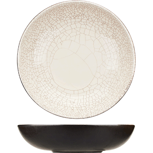 Тарелка глубокая «День и ночь»;  керамика;  0,6л;  D=21,H=5см;  белый,черный