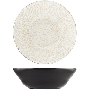 Тарелка глубокая без полей «День и ночь»;  керамика;  D=16,H=4см;  белый,черный