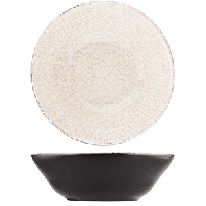Тарелка глубокая без полей «День и ночь»;  керамика;  D=200,H=65мм;  белый,черный