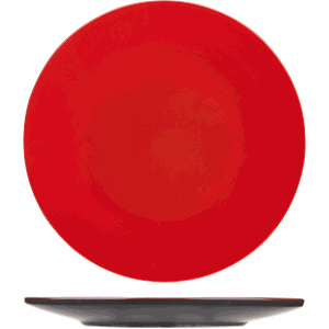 Тарелка мелкая «Кармин»;  керамика;  D=27см;  красный,черный