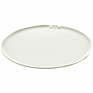 Тарелка с золотой точкой «Боксис»;  фарфор;  D=29см;  белый