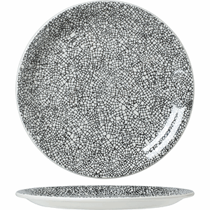Тарелка мелкая «Инк Блэк»; фарфор; D=20см; белый,черный
