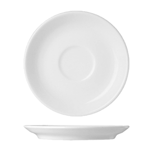 Блюдце «Прага»; материал: фарфор; диаметр=12, высота=1.8 см.; белый