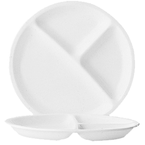 Менажница «Ресторан»; стекло; диаметр=25.5, высота=2.5 см.; белый